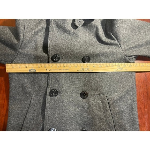 Old Navy Heritage Peacoat Charcoal Heather Gray Winter Coat Womens Medium Wool - Picture 7 of 9